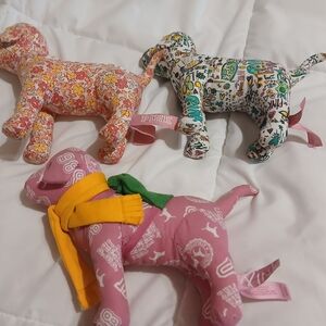 PINK Victoria's Secret Plush Dog Trio in Pink, Yellow, Green, White #2